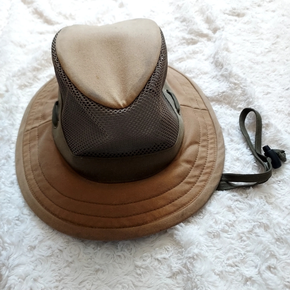 Outback Trading Co Ltd Oilskin Willis Mesh Hat 1470 Tan & Olive Outdoor Safari
